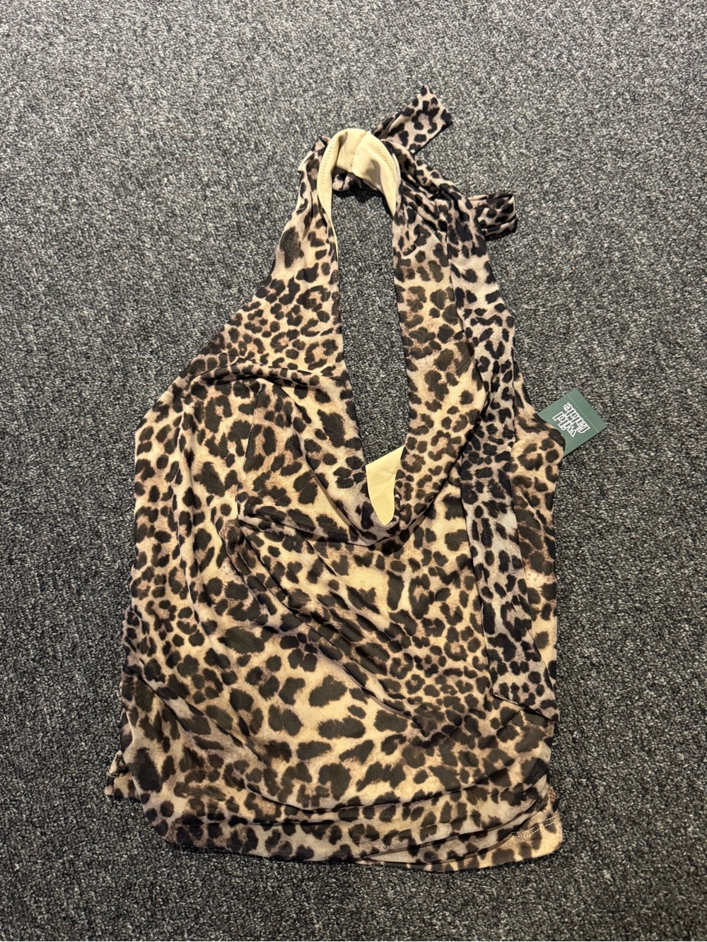Wild fable leopard halter top NWT